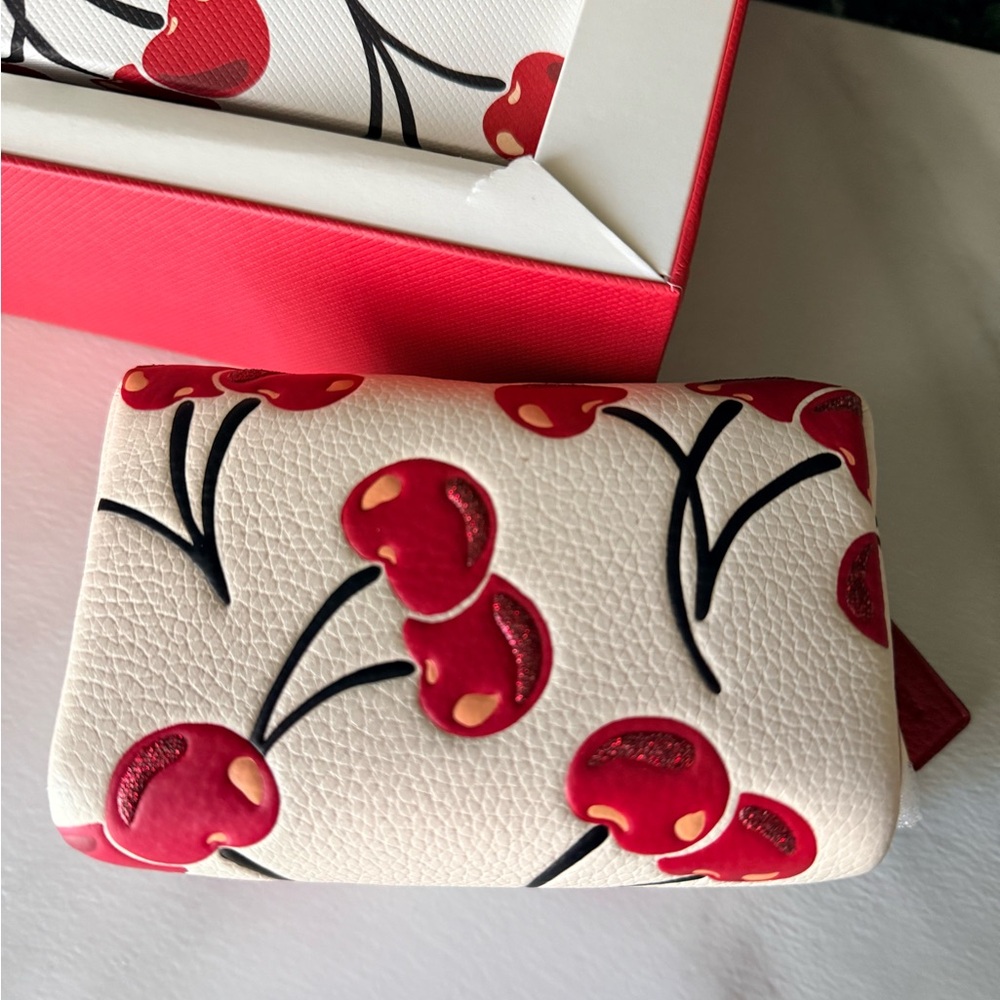 Coach Cherry Print Wristlet - White and Red - Picture 5 of 5
